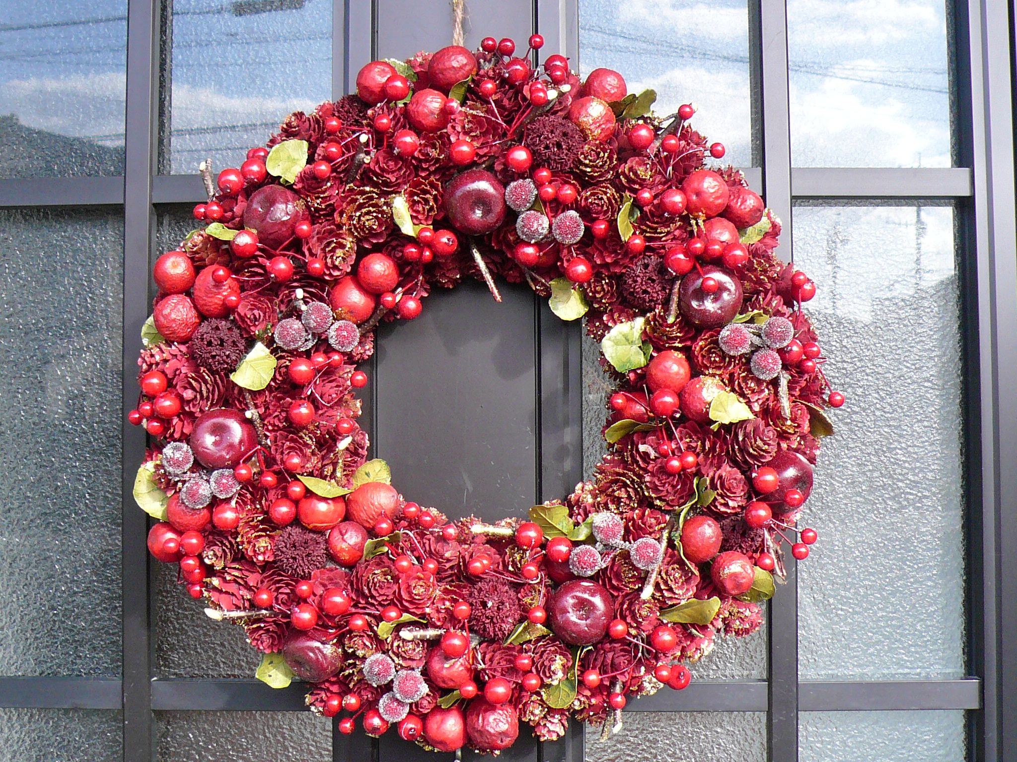 フランス料理店 シャンフレーシュのblog 北九州市八幡西区フレンチ 赤い実のクリスマスリース